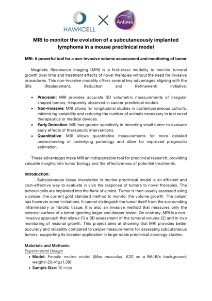 MRI for non-invasive tumor monitoring in preclinical oncology