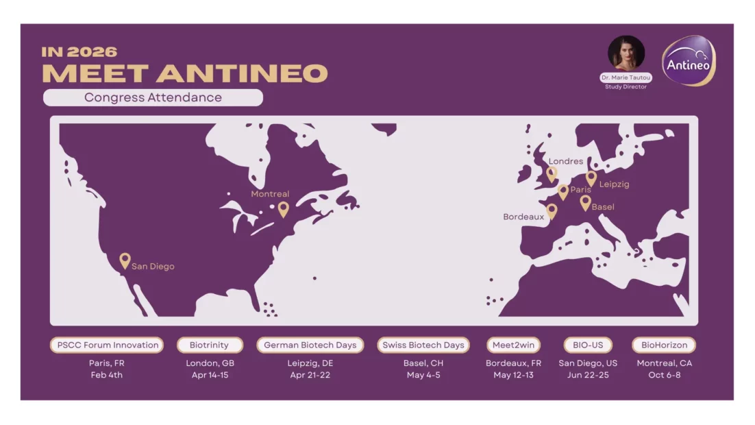 2026 will be a busy and exciting year for Antineo, as we'll be attending several key biotech and oncology events across Europe and North America.